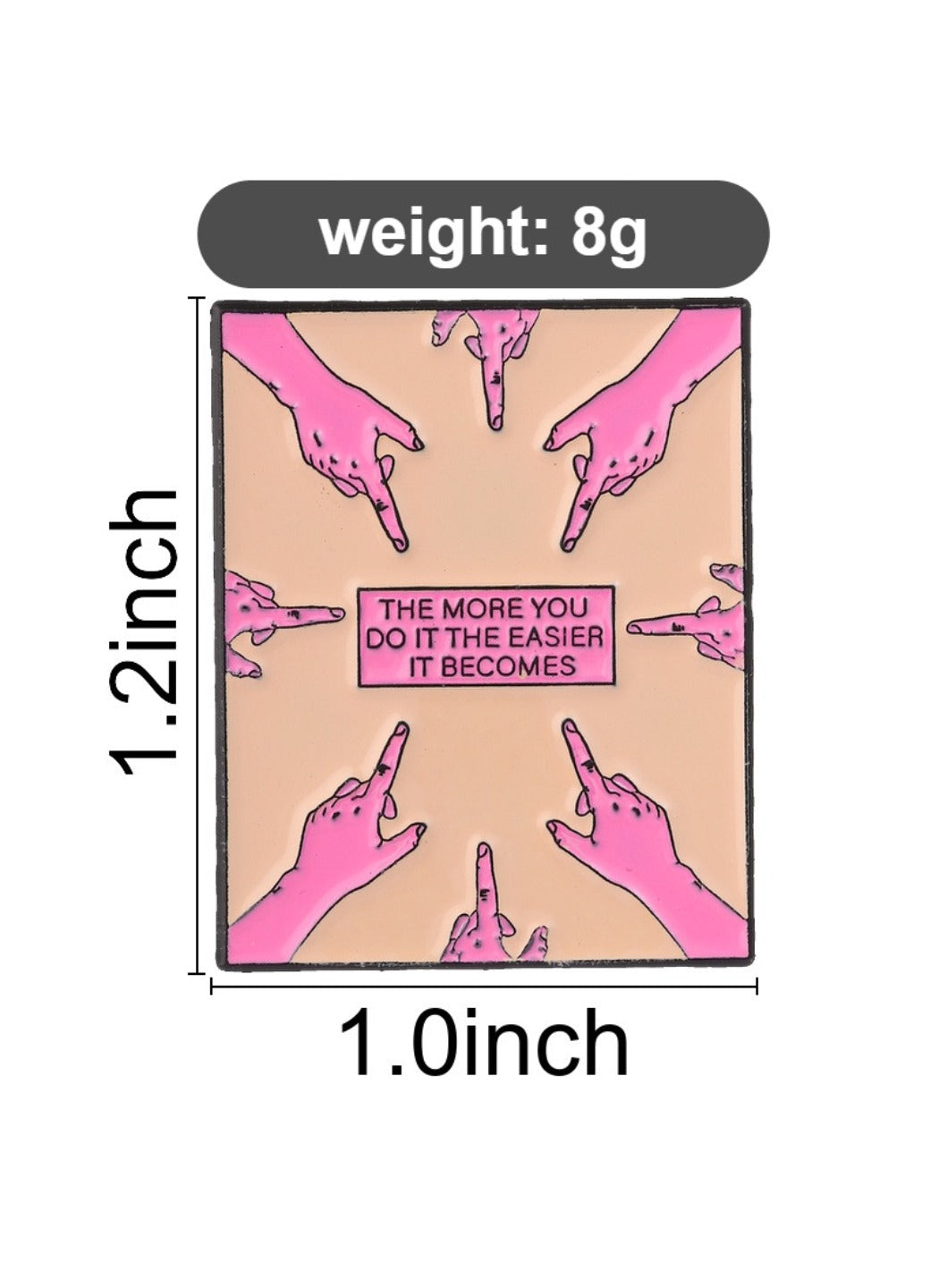 Pinori - Pink Brooch Badge, Cute Cartoon Pink Gesture Pin