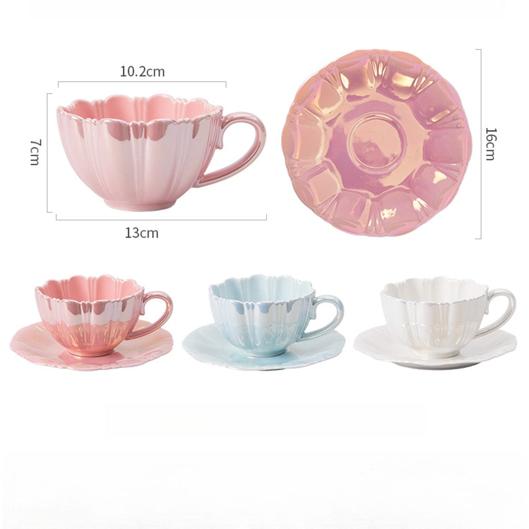Mivora - Flower Theme Coffee Cup and Saucer Set