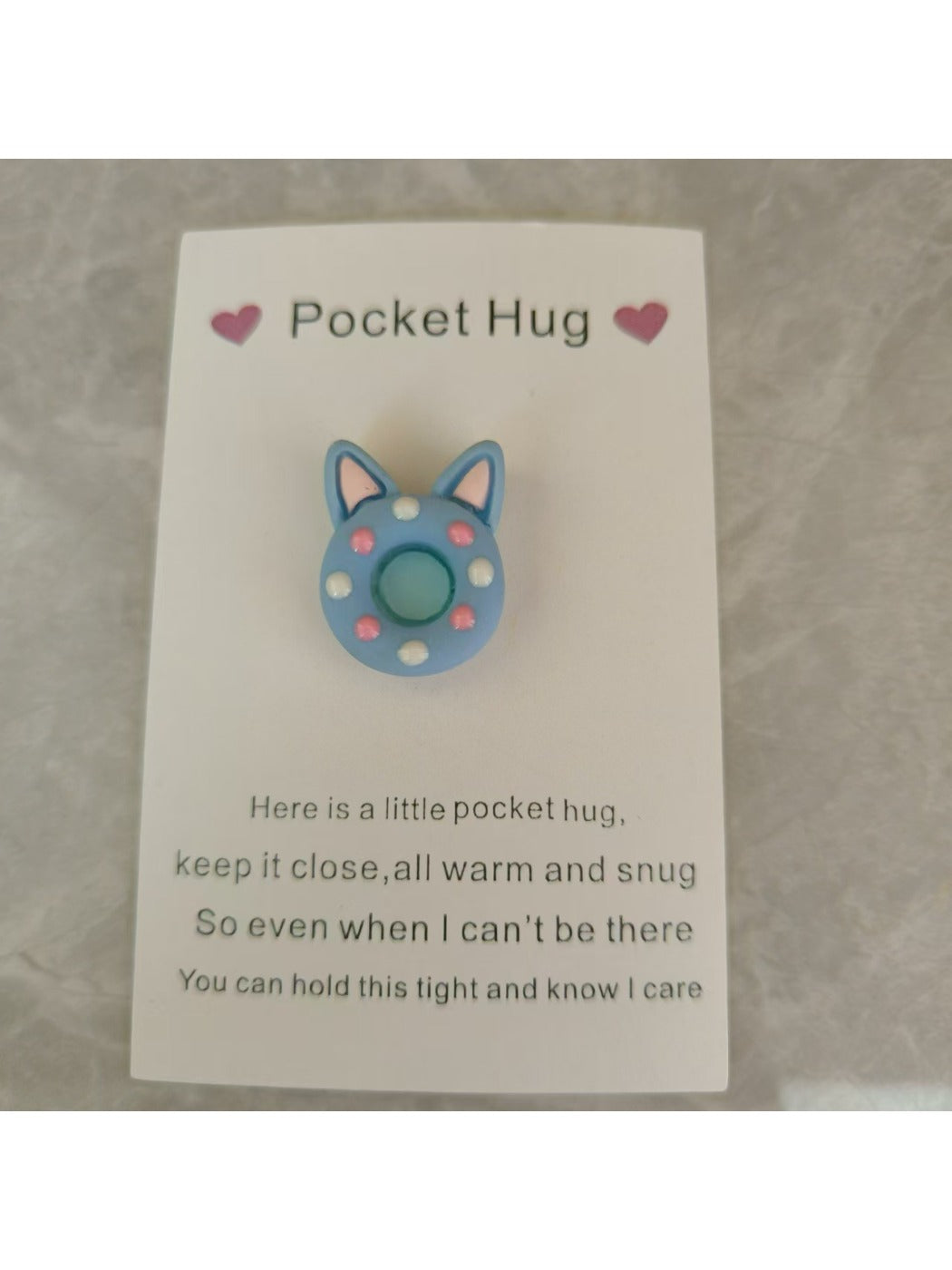 Taphug - Pocket Hug Donut Bear Rabbit Cat pocket hug card and keepsake token view 3