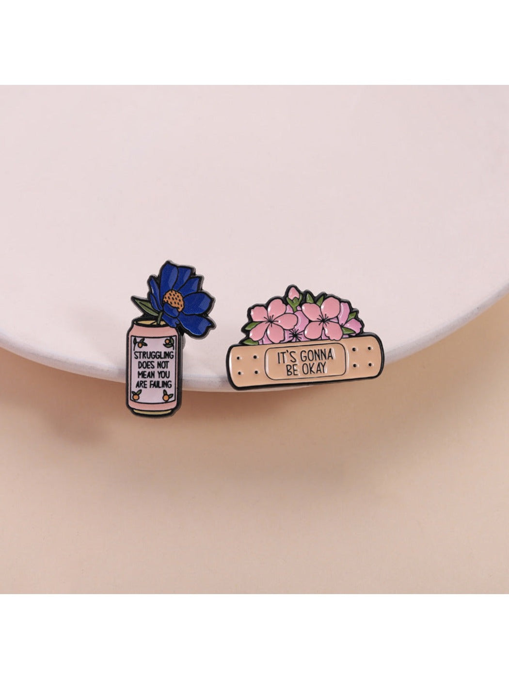 Pinori Healing Spring Floral Brooch with delicate flower design on white background
