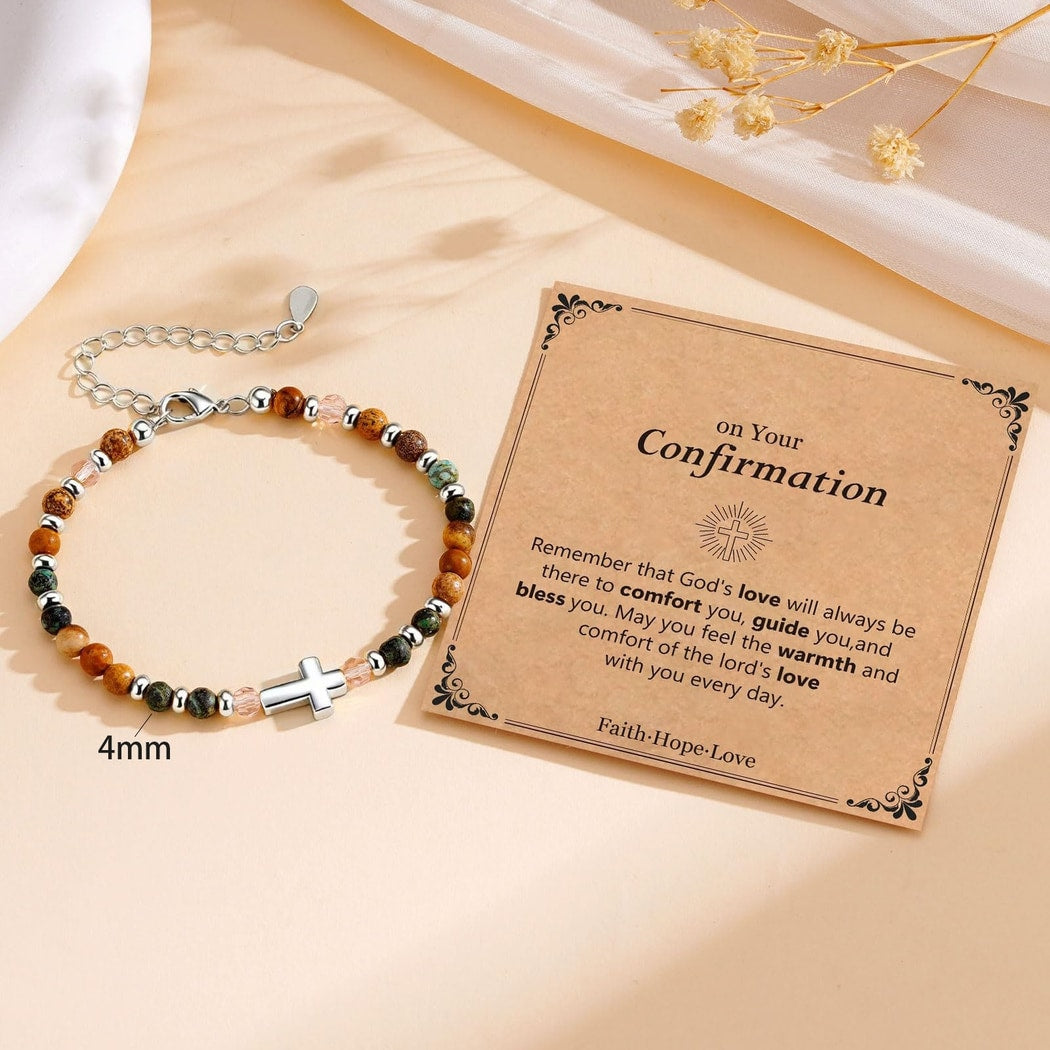 Emora - Retro Cross Decoration Beaded Bracelet