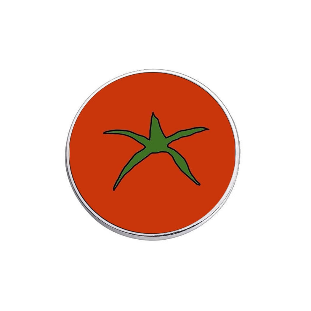 Pinori - Tomato Motif Round Geometric Pin