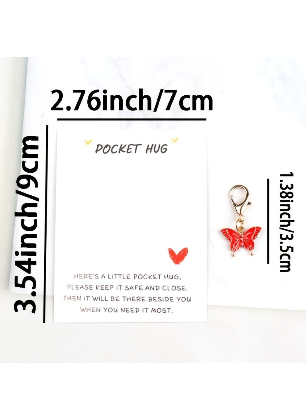 Taphug  - Alloy Pocket Hug Card Butterfly Keychain