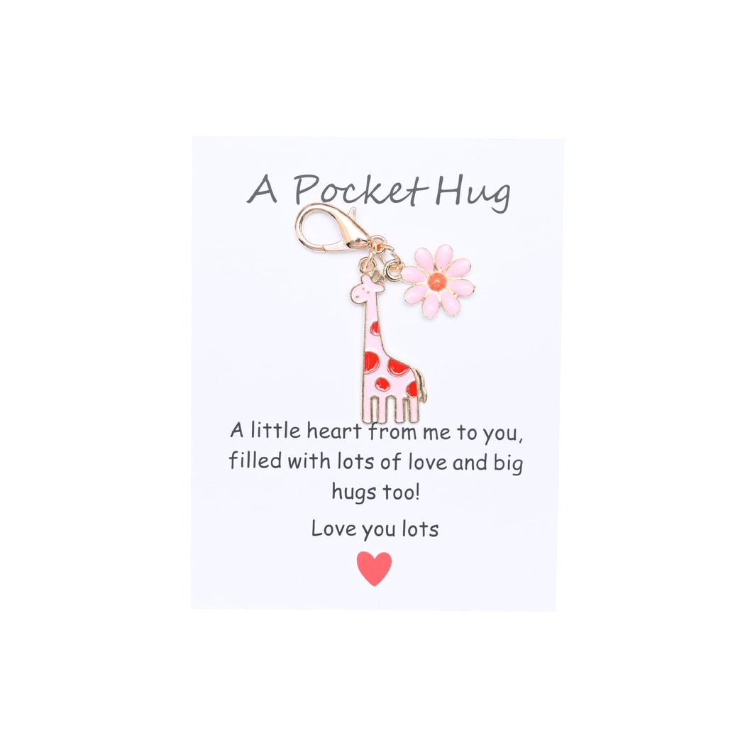 Taphug - Pocket Hug Cartoon Giraffe Keychain