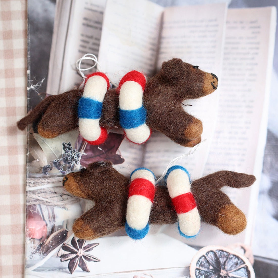 Handmade Wool Felt Dachshund Hanging Decoration