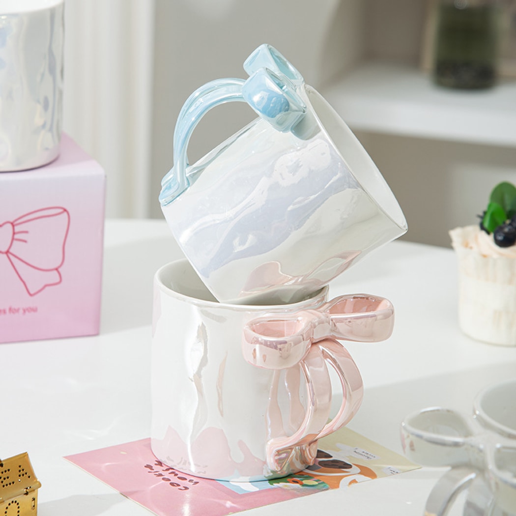 Mivora - Sweet Style Bow Design Handle Coffee Mug