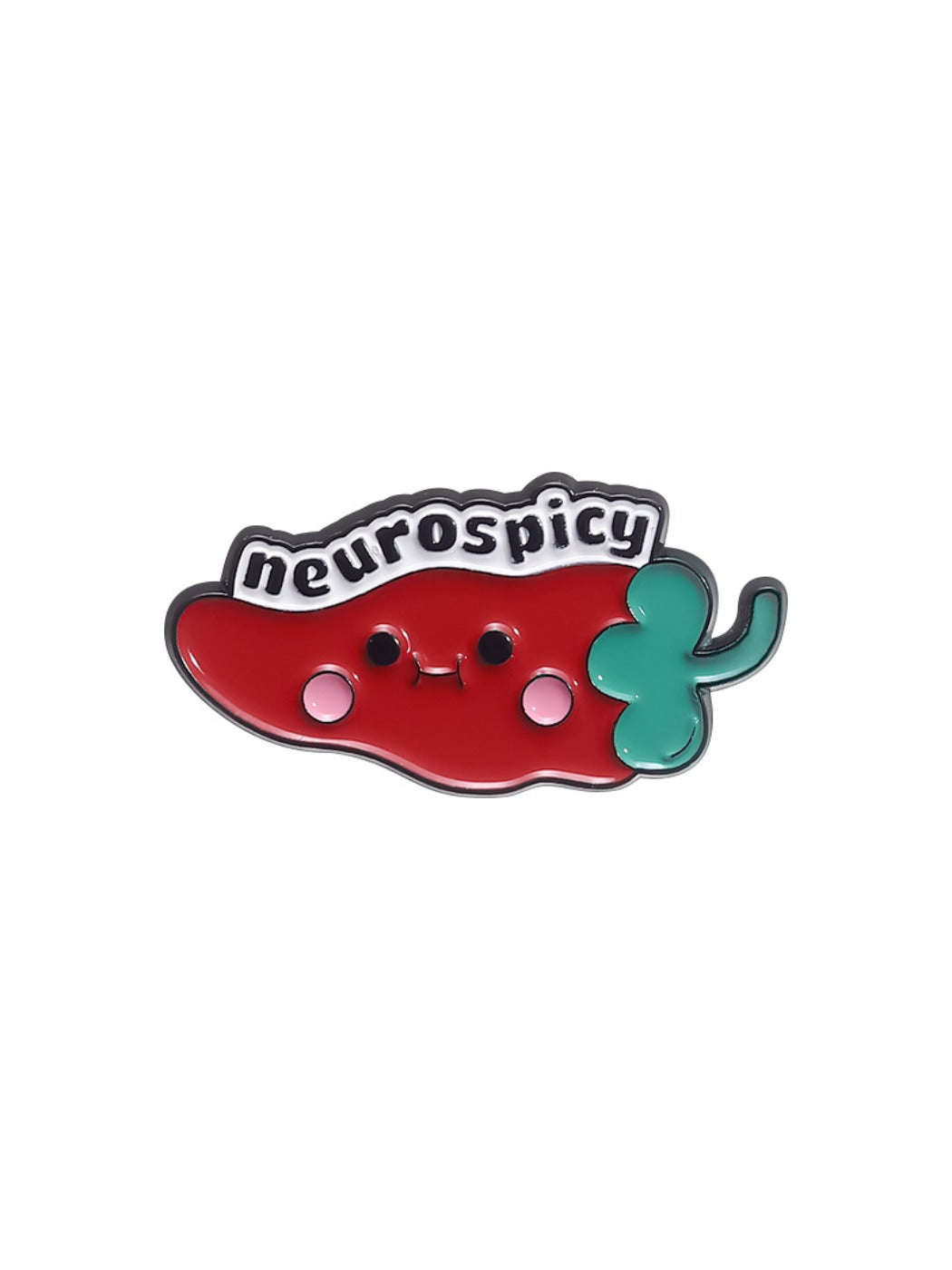 Pinori rainbow chili pepper brooch pin with smiling face detail
