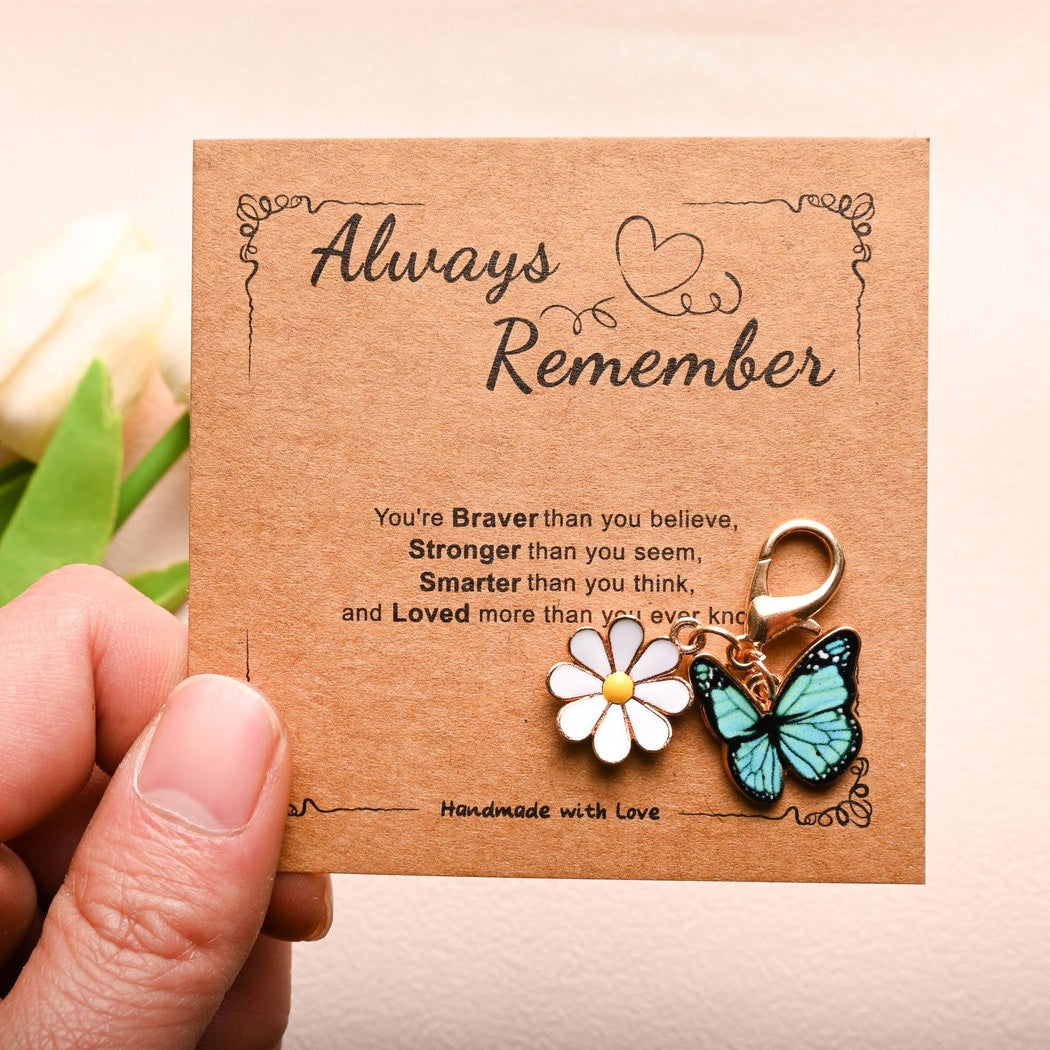 Taphug - Pocket Hug Butterfly and Daisy Keychain