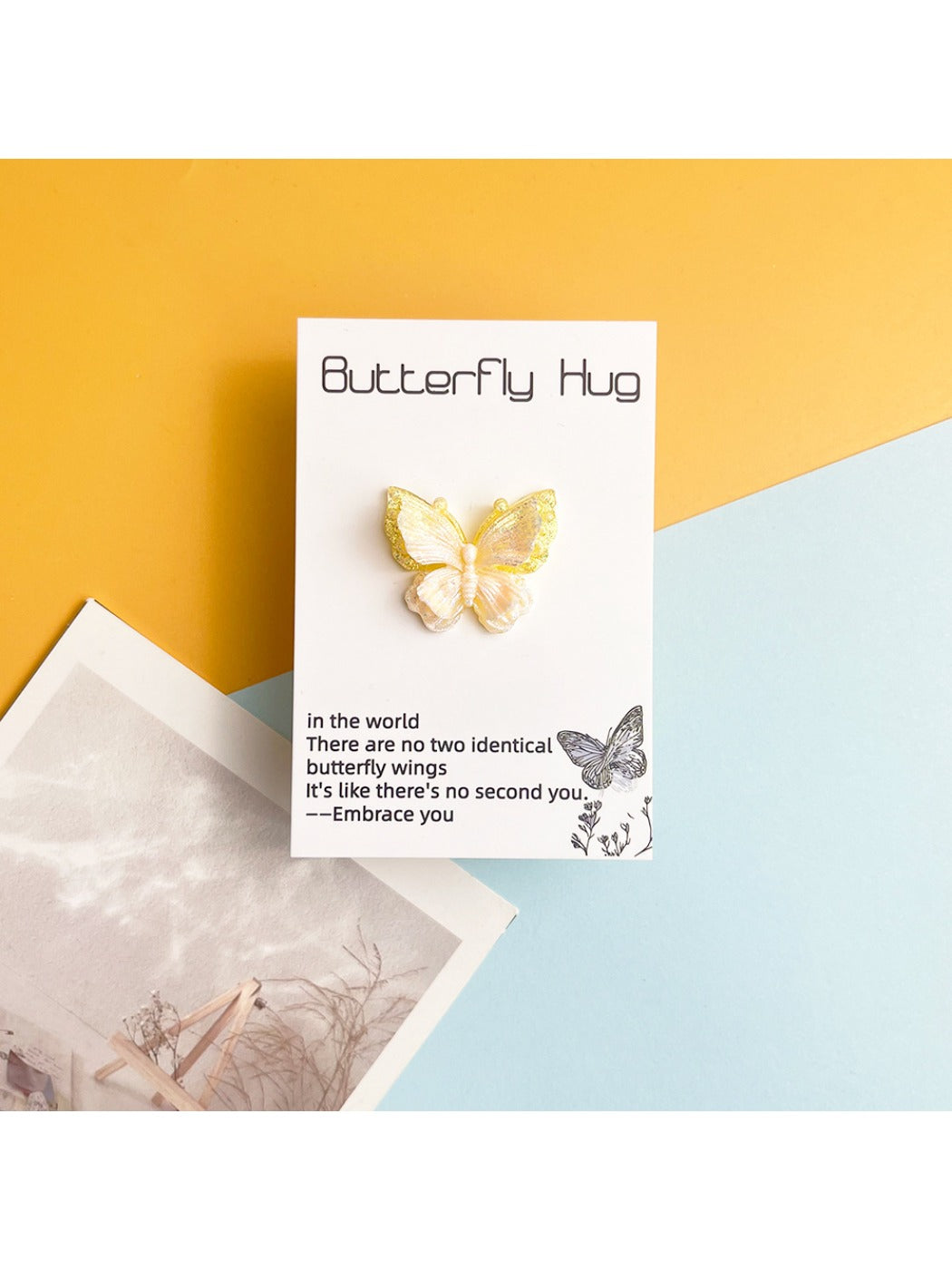 Taphug Pocket Hug 2D Butterfly Inspirational Comfort Card with colorful butterfly design