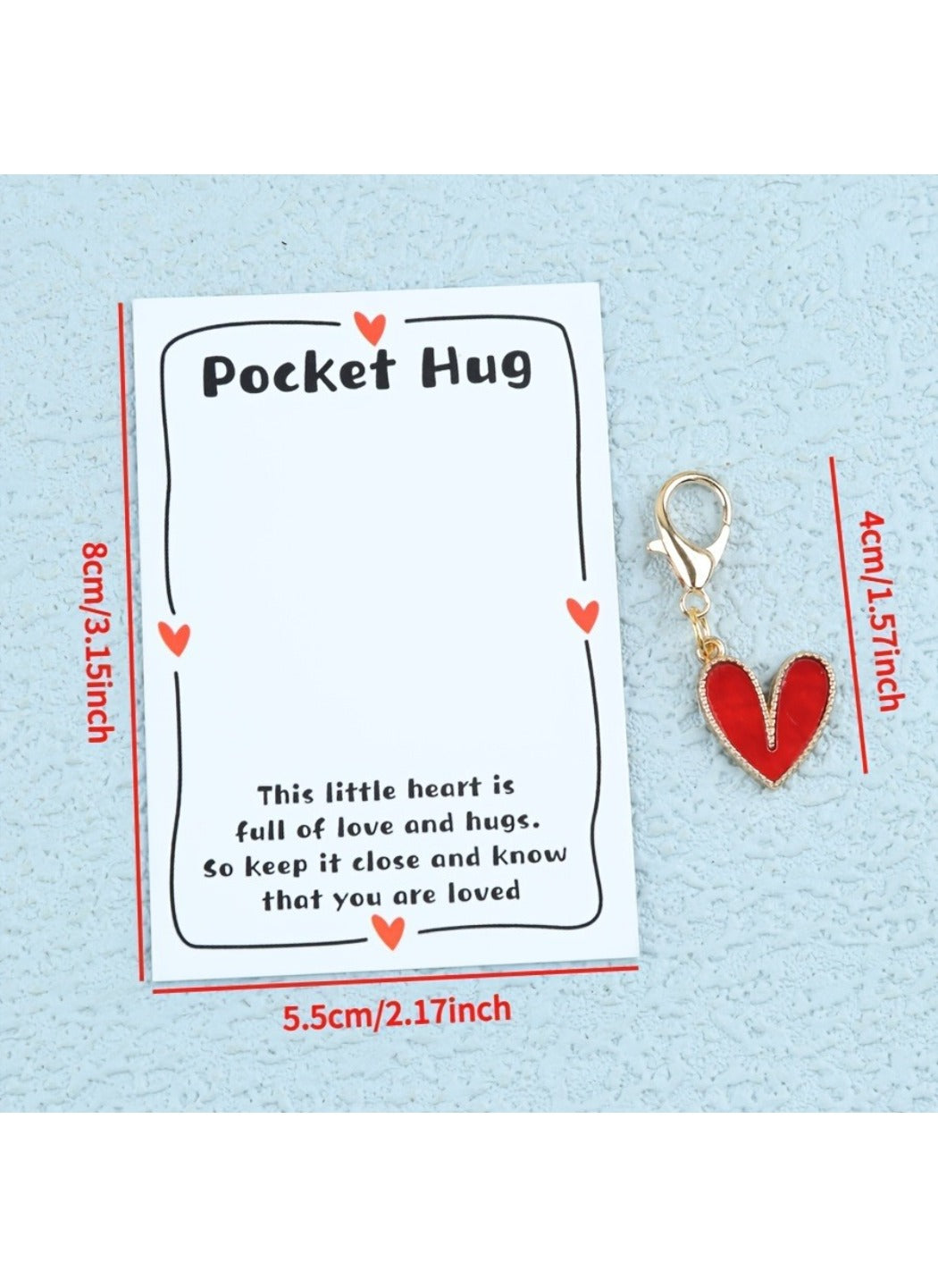 Taphug  - Alloy Pocket Hug Card Cute Heart Keychain