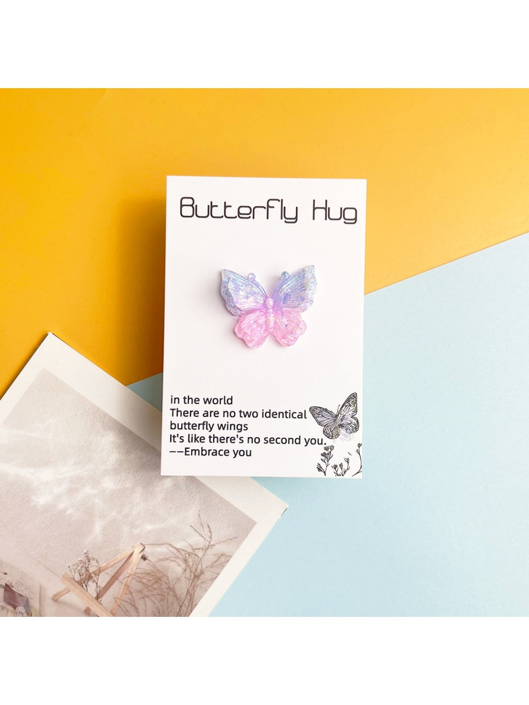 Taphug Pocket Hug 2D Butterfly card with visible inspirational text on front