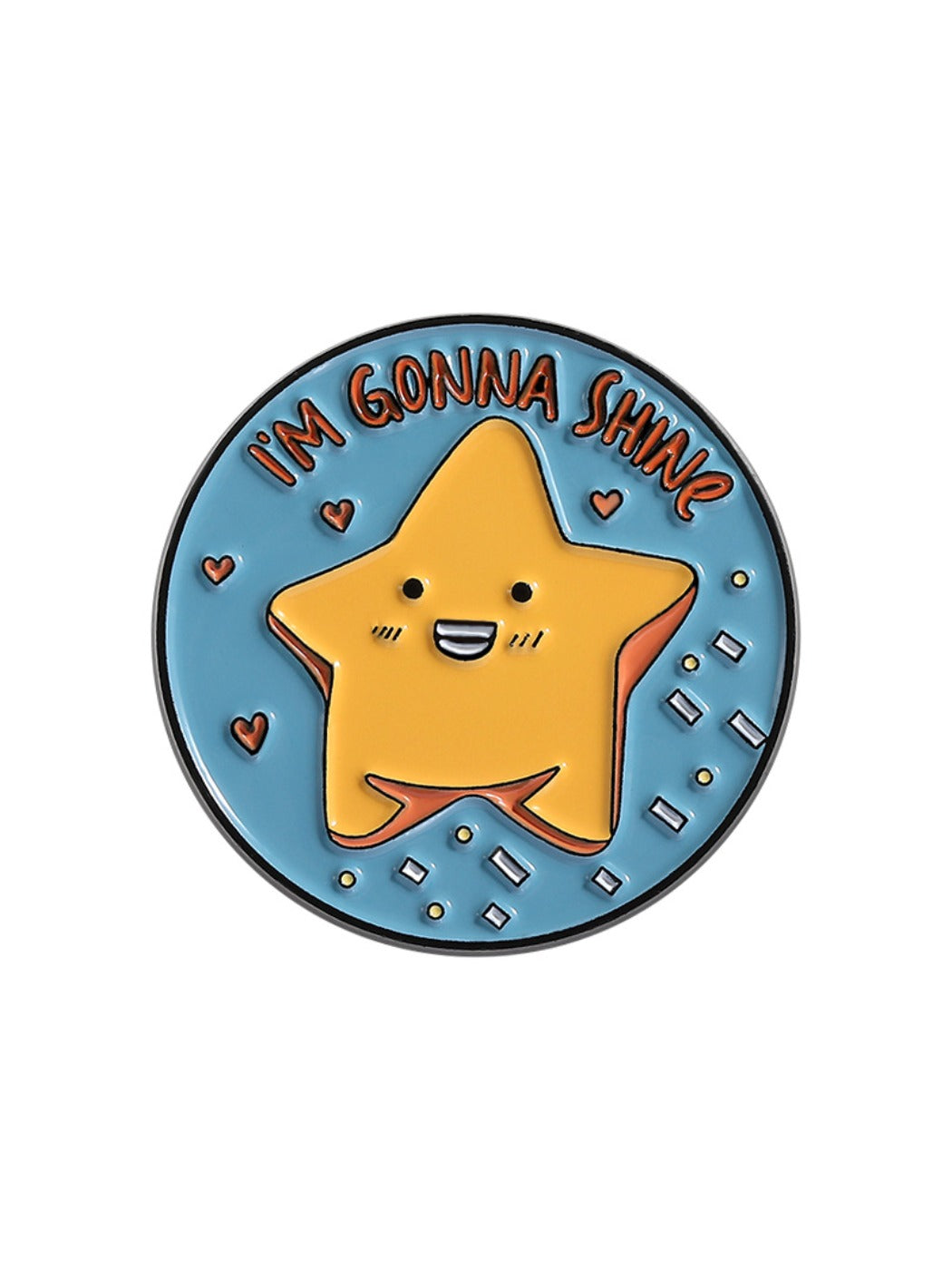 Pinori shining star pin with a shiny gold outline
