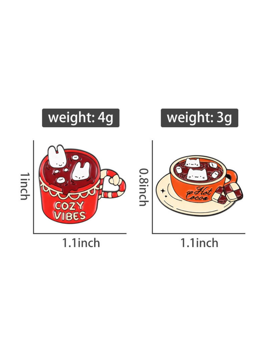 Pinori - Cute Cat Hot Cocoa Chocolate Brooch