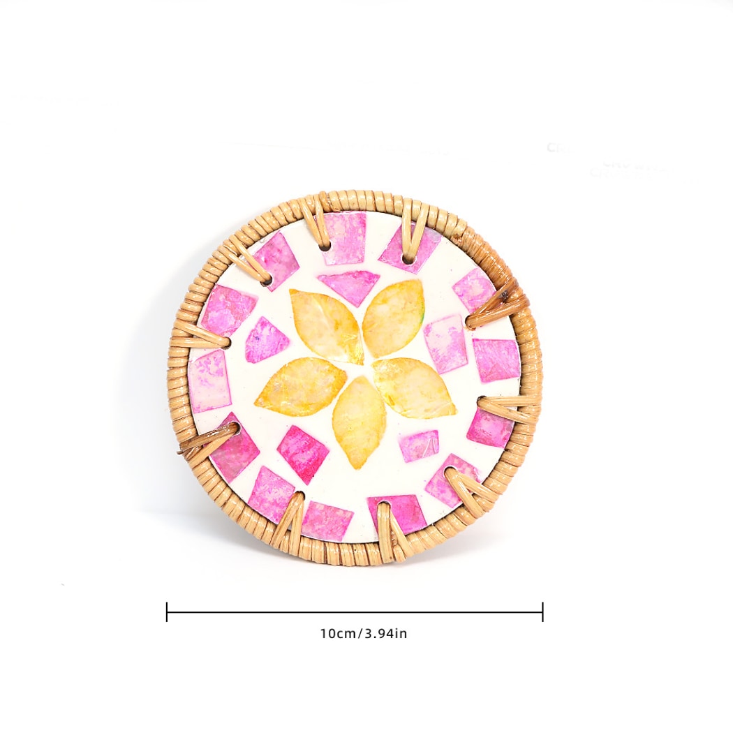 Thimara - Floral Round Tea Table Decorative Coaster