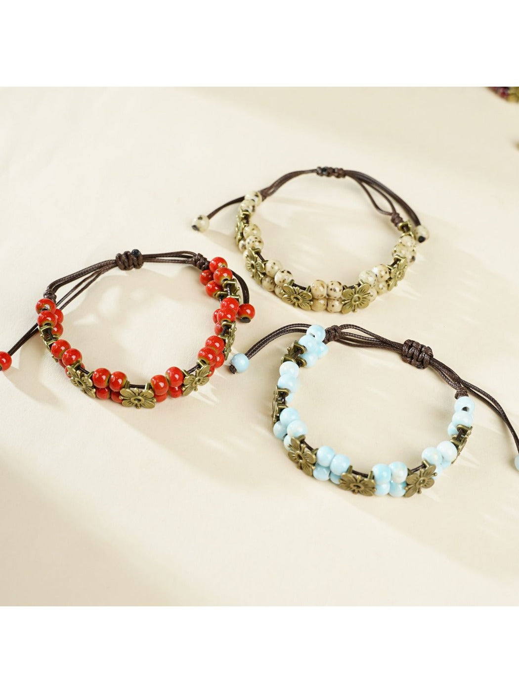 Emora - Elegant Ceramic Floral Beaded Bracelet