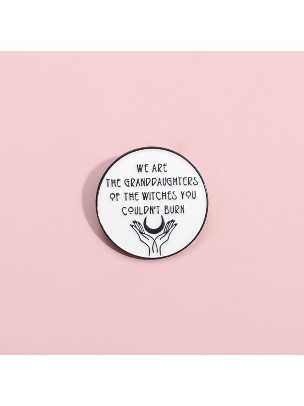 Pinori Girl Power Unburnable Badge Pin displayed on a white background