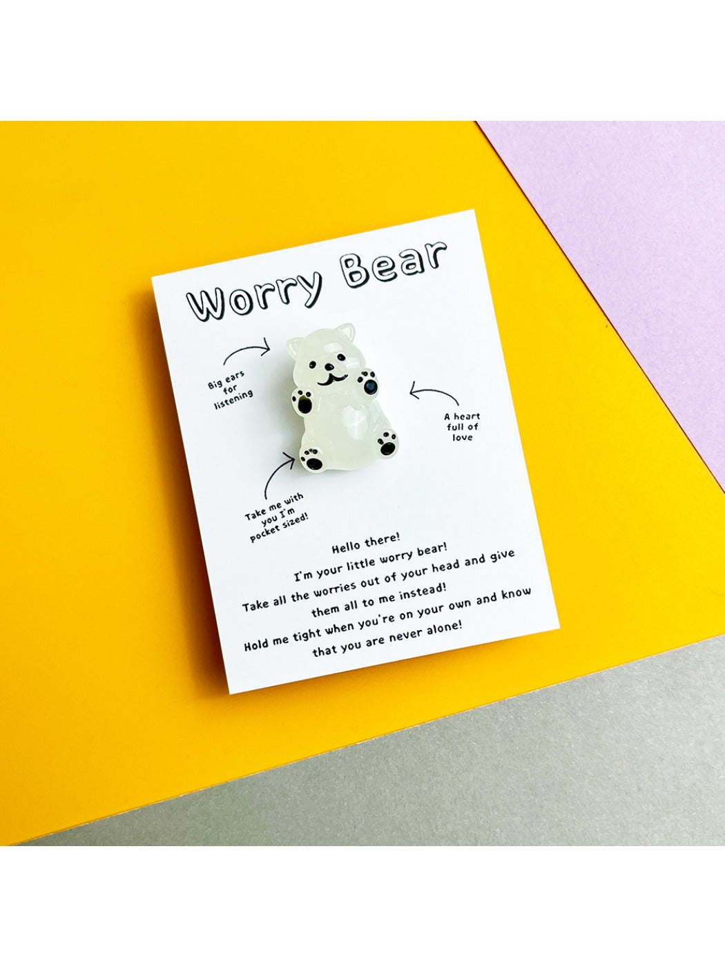 Taphug - Pocket Hug Worry Bear Comfort Card pocket hug card and keepsake token view 6