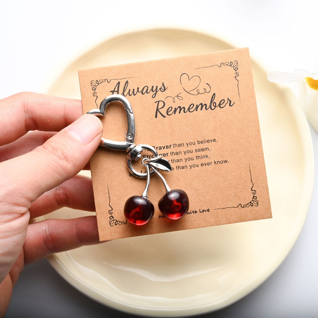 Taphug - Pocket Hug Cherry Charm Heart Keychain