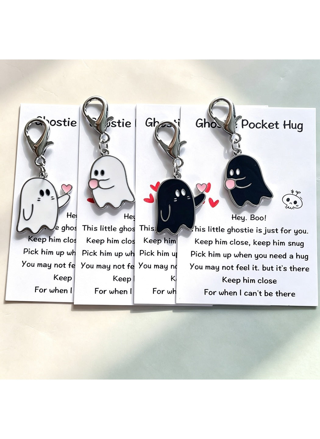 Taphug  - Alloy Pocket Hug Card Ghost Keychain