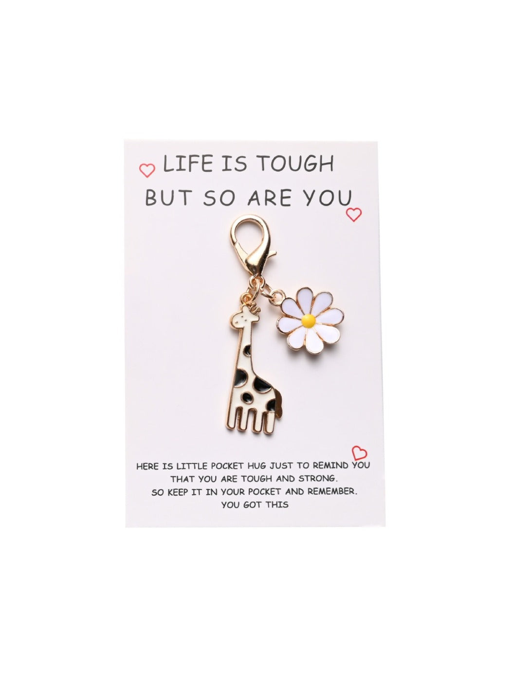 Taphug - Daisy Giraffe Keychain Life Is Tough But So Are You