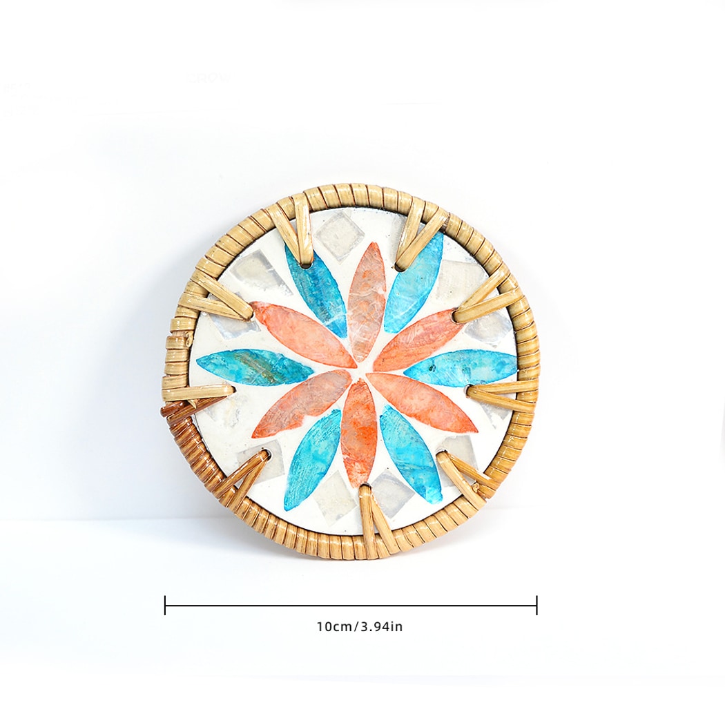 Thimara - Floral Round Tea Table Decorative Coaster