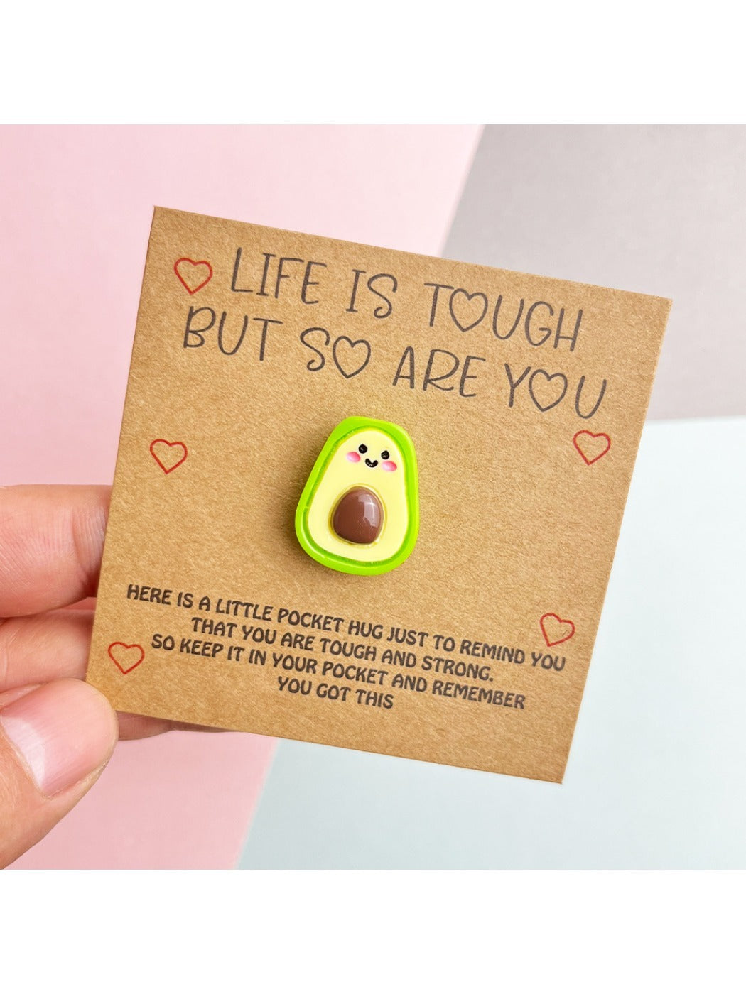 Taphug - Pocket Hug Fruit Avocado pocket hug card and keepsake token