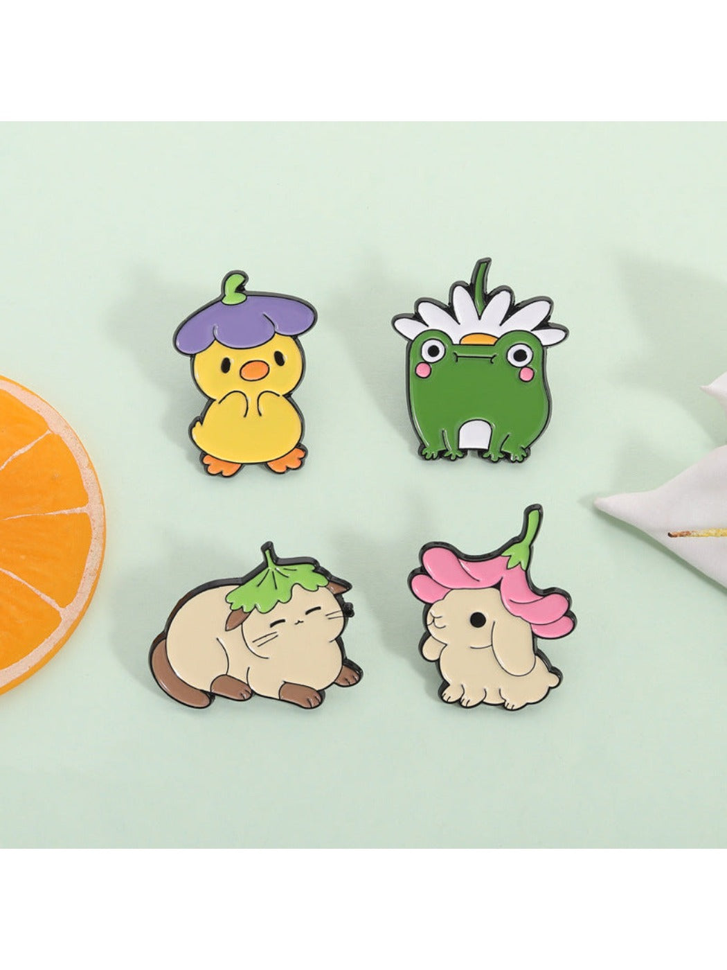 Pinori - Cute Flower Animal Brooch