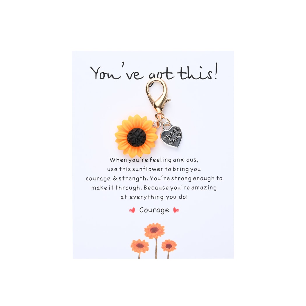 Taphug - Pocket Hug Sunflower and Heart Keychain