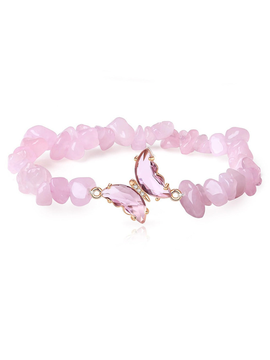 Emora - Fashion Purple Crushed Stone Butterfly Bracelet