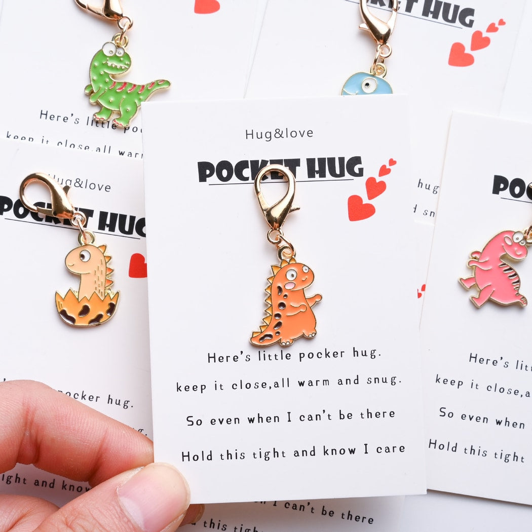 Taphug - Pocket Hug Cartoon Dinosaur Keychain Charm