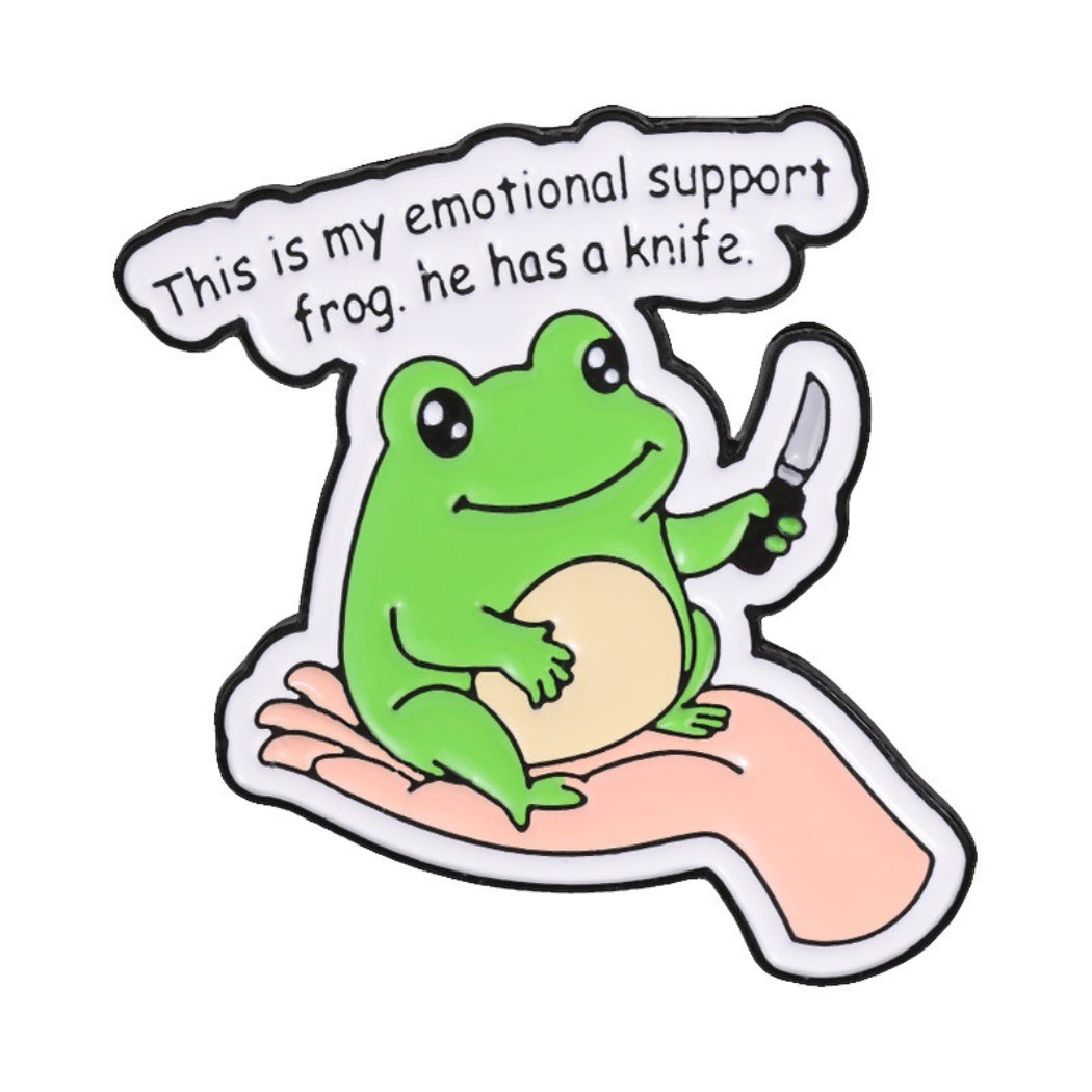 Pinori Emotional Support Frog Enamel Pin