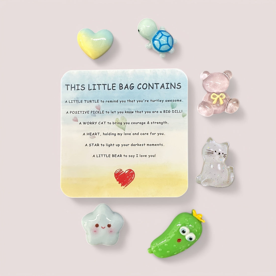Close-up of Taphug Friendship Pocket Hug card with heartfelt message