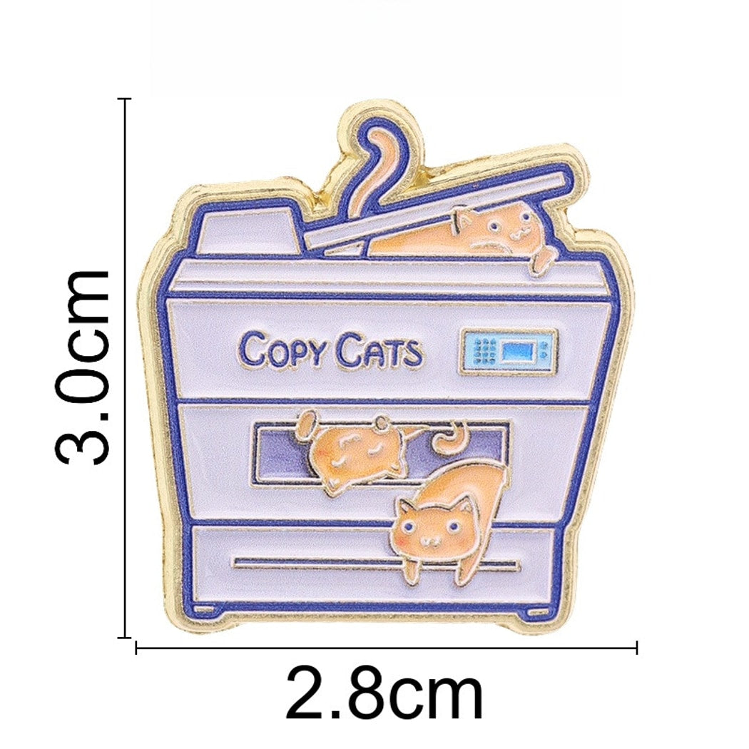 Pinori - Cartoon Office Cat Motif Fashion Pin