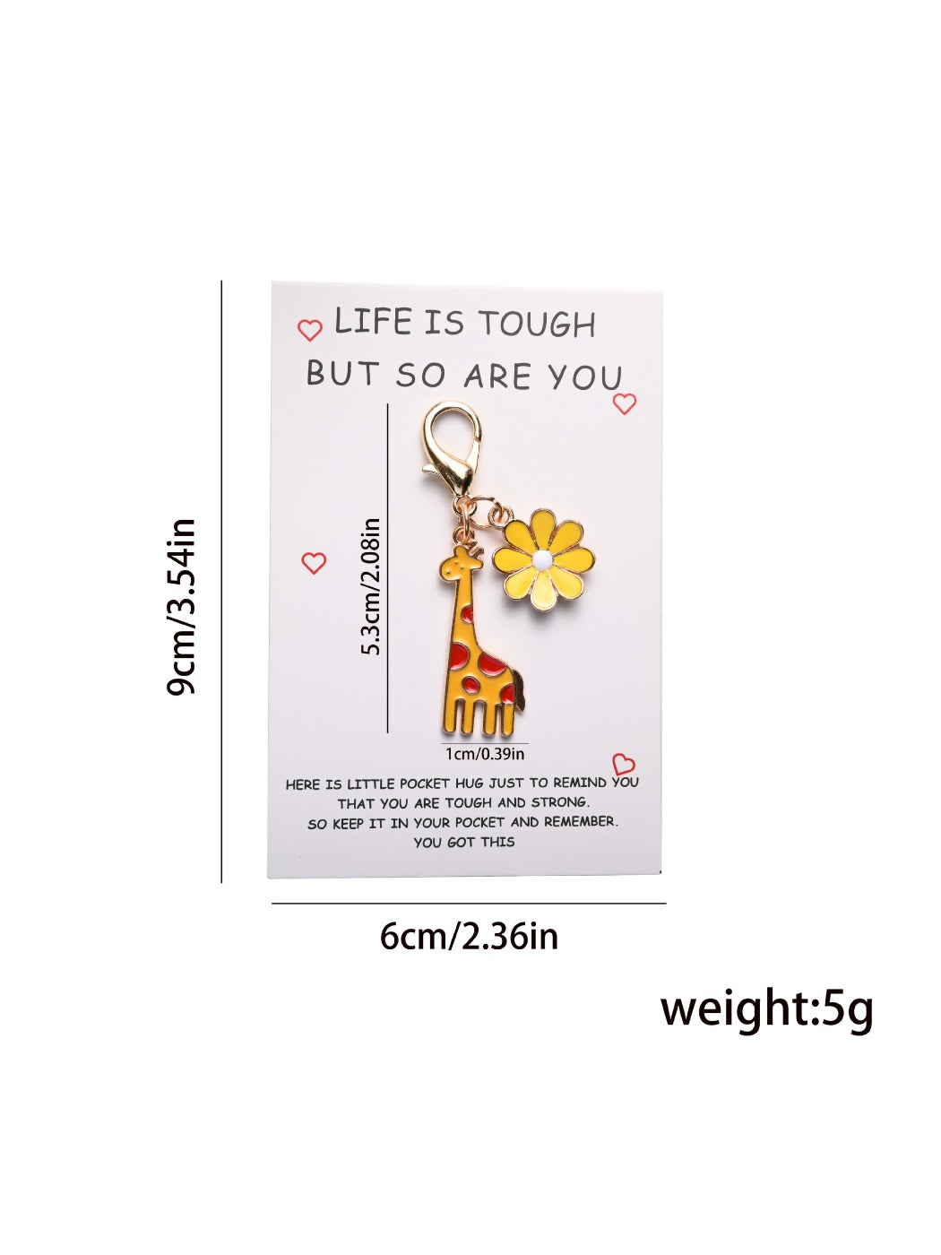 Taphug - Daisy Giraffe Keychain Life Is Tough But So Are You
