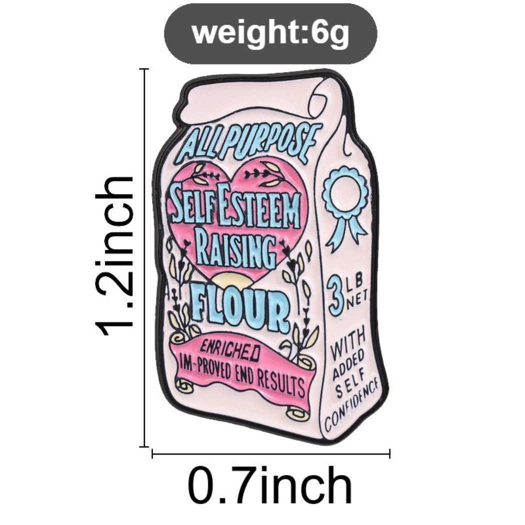 Pinori Self Esteem Flour Enamel Pin