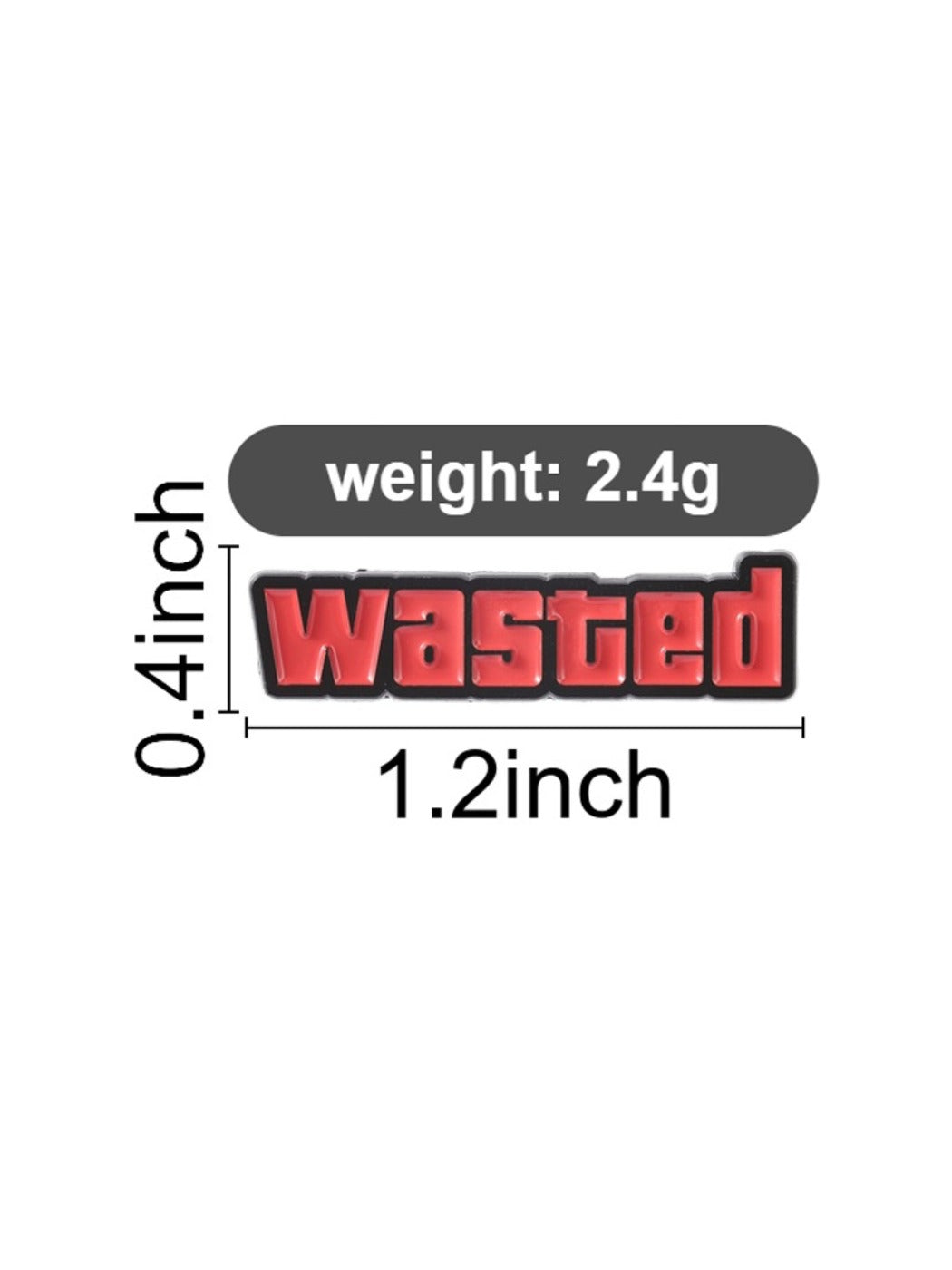 Side view of the Pinori 'Wasted' enamel pin highlighting its thickness