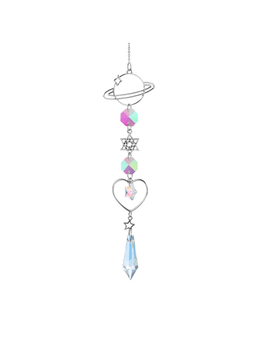 Somnira dream catcher with glowing crystals and star-shaped accents