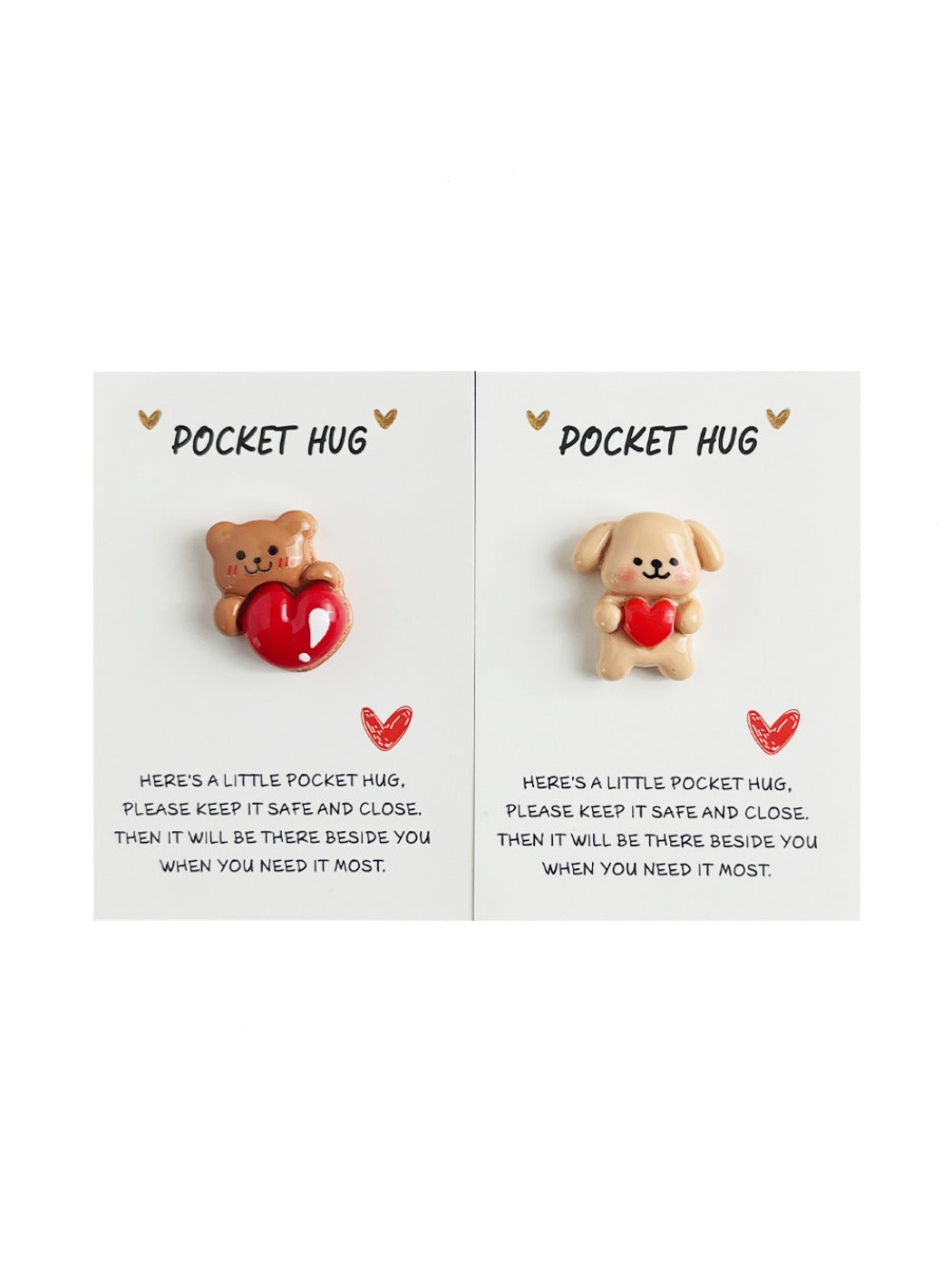 Taphug Pocket Hug bear and dog plush toys with smiling faces