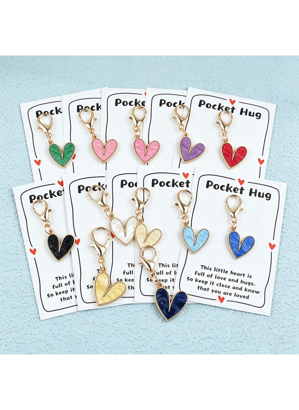 Taphug  - Alloy Pocket Hug Card Cute Heart Keychain