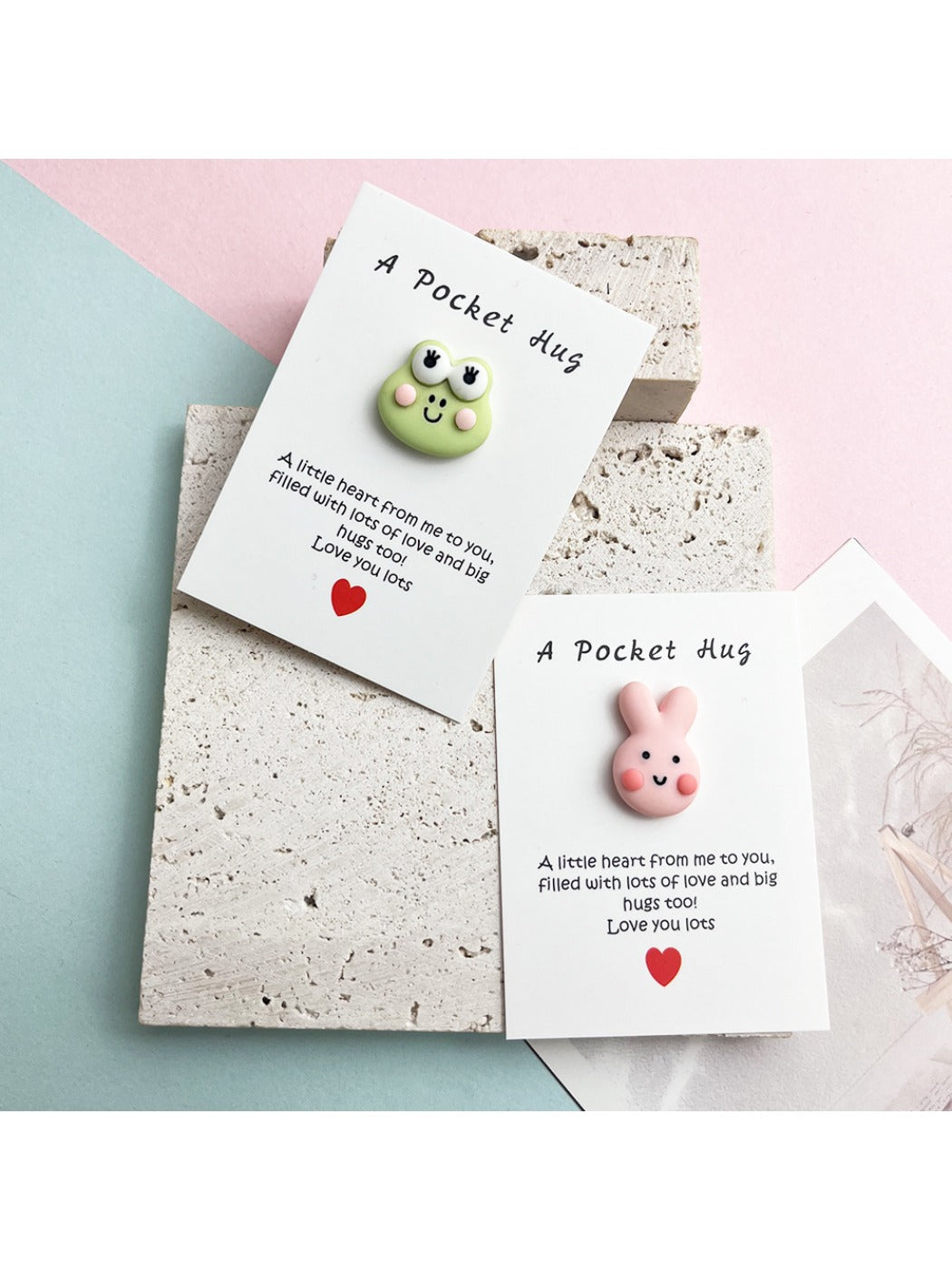 Taphug - Pocket Hug Encouragement Rabbit Frog pocket hug card and keepsake token