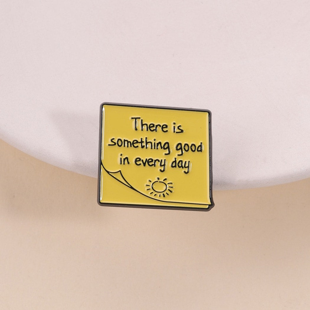 Pinori - Inspirational Quote Sun Accent Brooch Pin