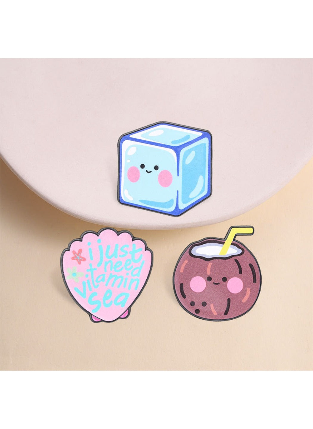 Pinori - Cute Cartoon Tropical Pattern Pin Brooch Badge