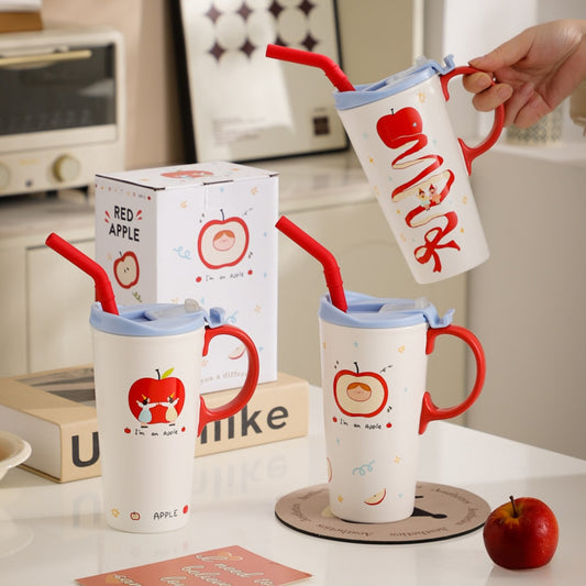 Mivora - Cartoon Apple and Girls Pattern Mug