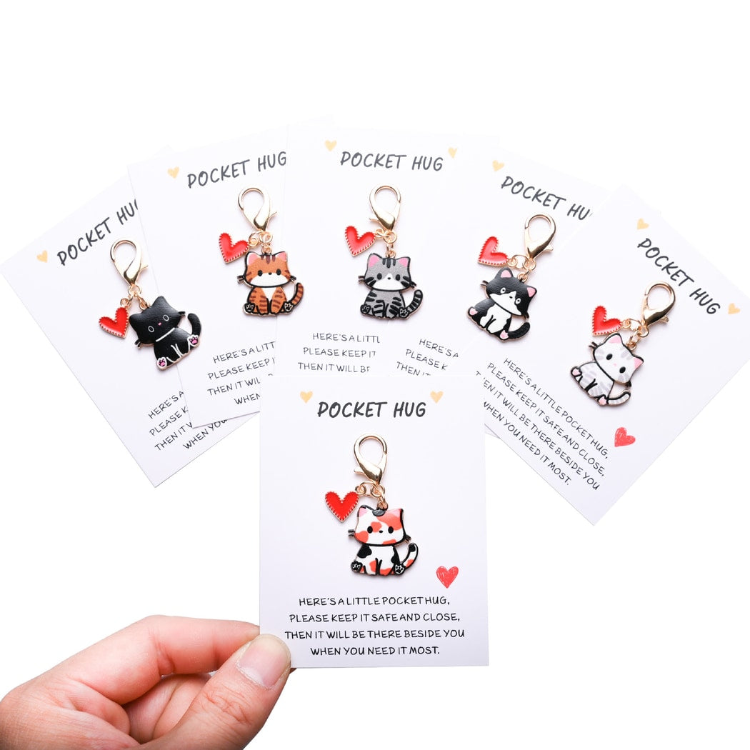 Taphug - Pocket Hug Cute Cat and Heart Keychain