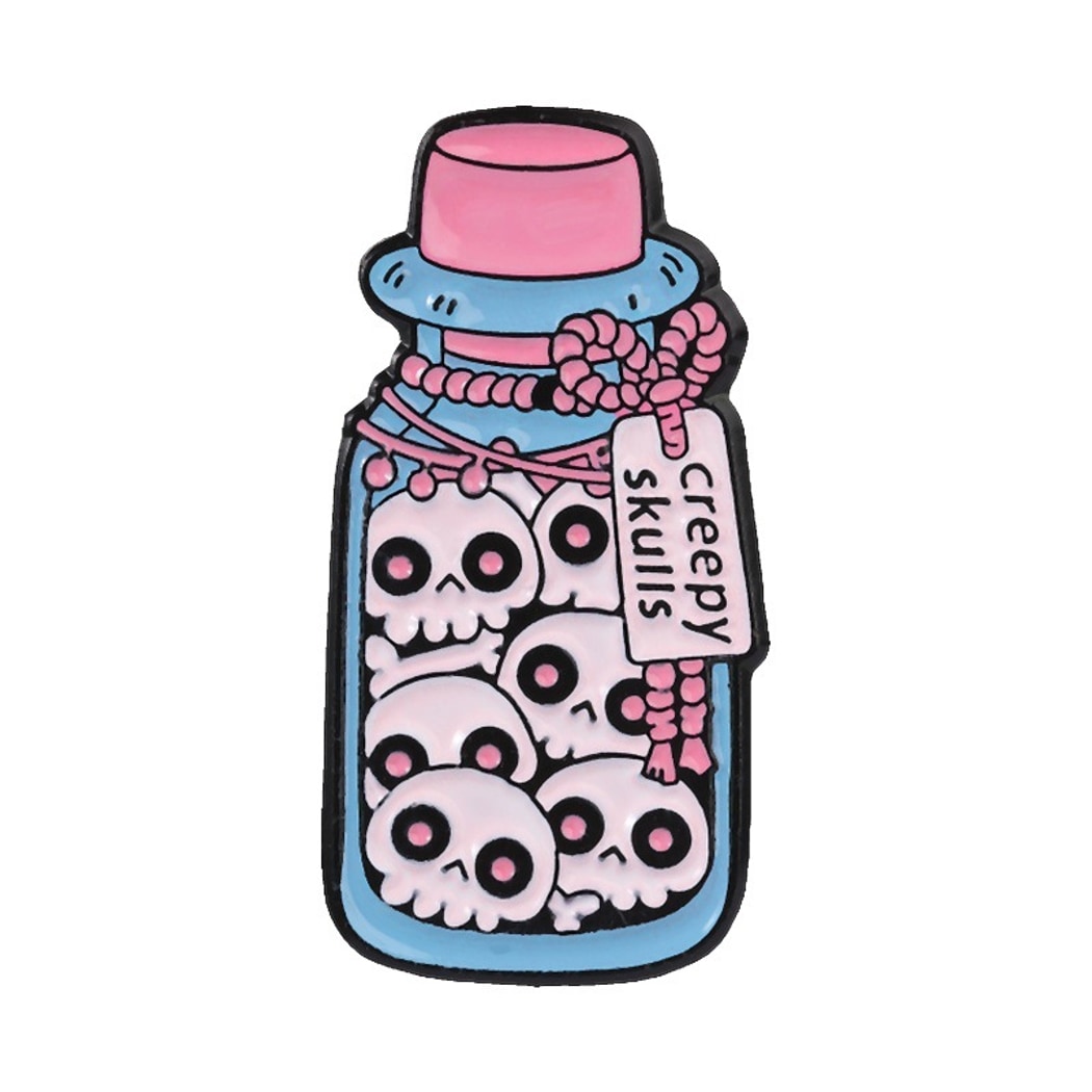 Pinori - Skull Drink Cartoon Enamel Pin