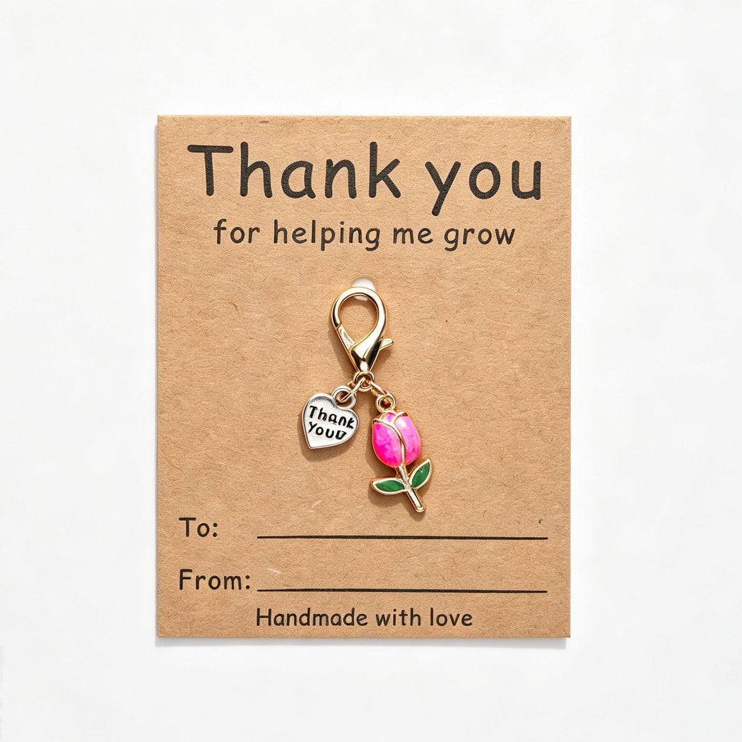 Taphug - Pocket Hug Minimalist Tulip Charm Keychain