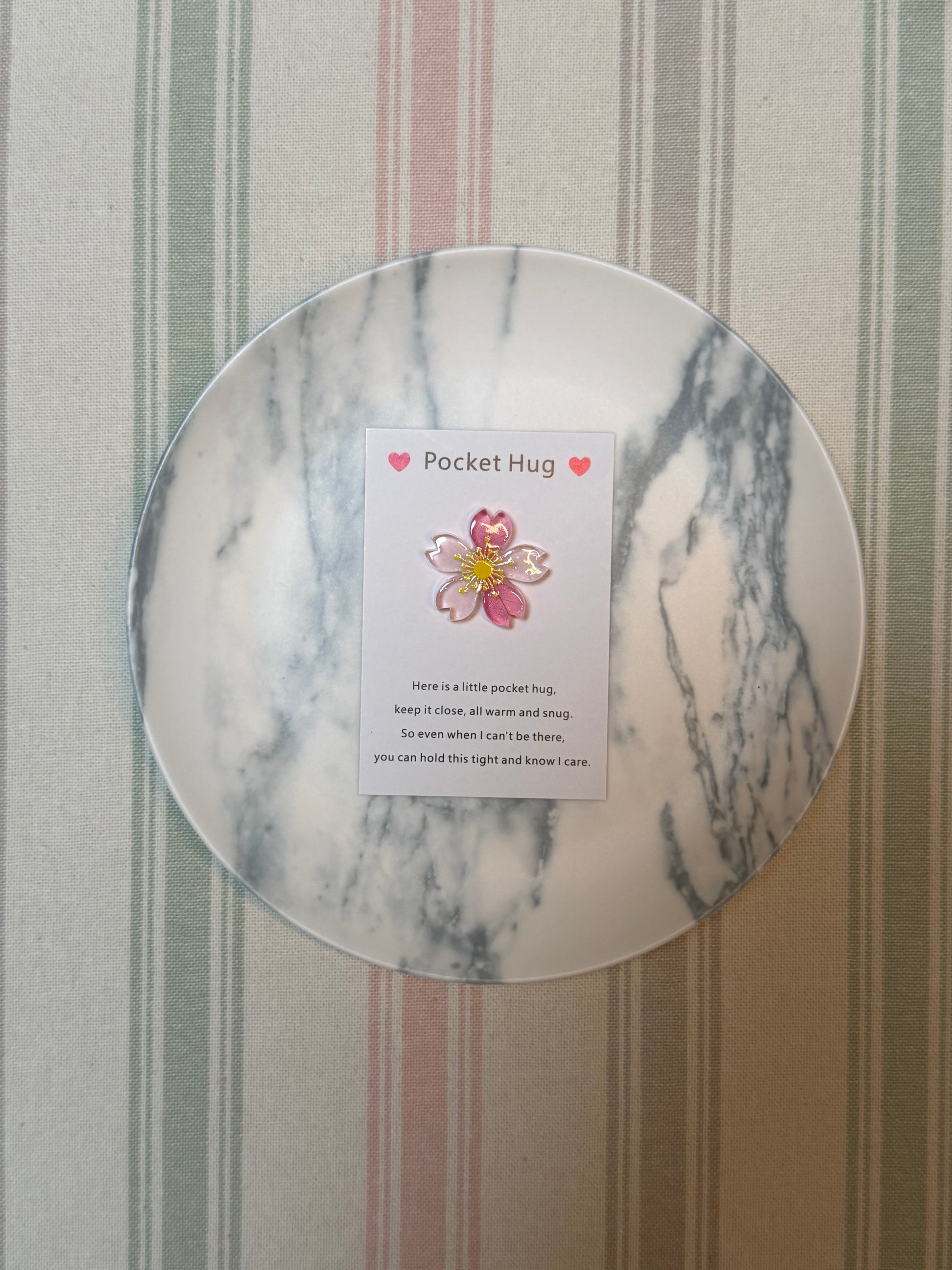 Taphug - Pocket Hug Sakura Flower pocket hug card and keepsake token view 4