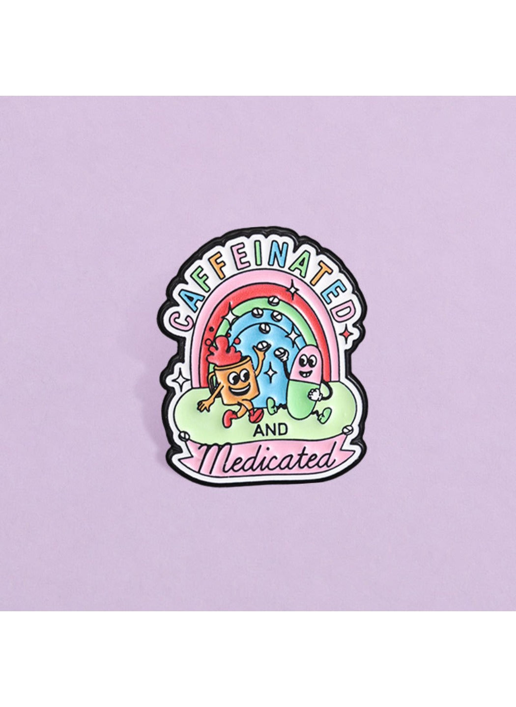 Pinori - Cute Cartoon Rainbow Coffee Capsule Pin Brooch Badge