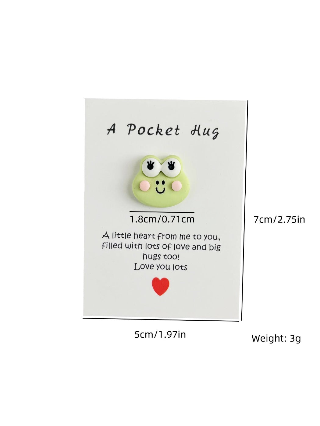 Taphug - Pocket Hug Encouragement Rabbit Frog pocket hug card and keepsake token view 4