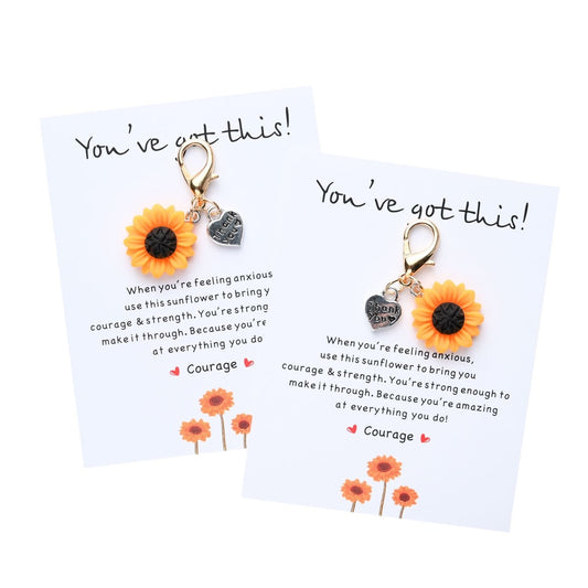 Taphug - Pocket Hug Sunflower and Heart Keychain